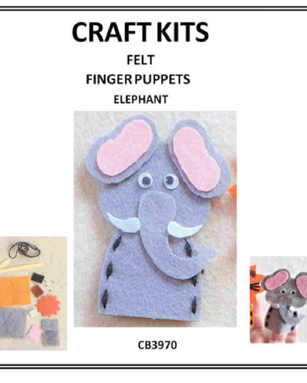 Craft Kit - Felt Finger Puppet - Elephant 4
