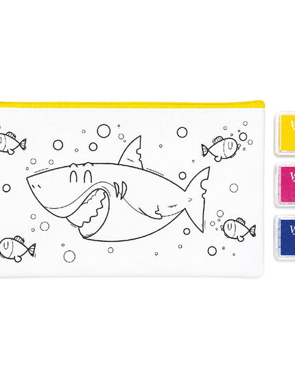 Craft Kit - Pencil Case with 3 ink pads - Shark 2