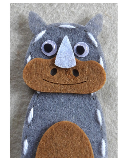 Craft Kit Felt Finger Puppet - Wild Life Rhino 1