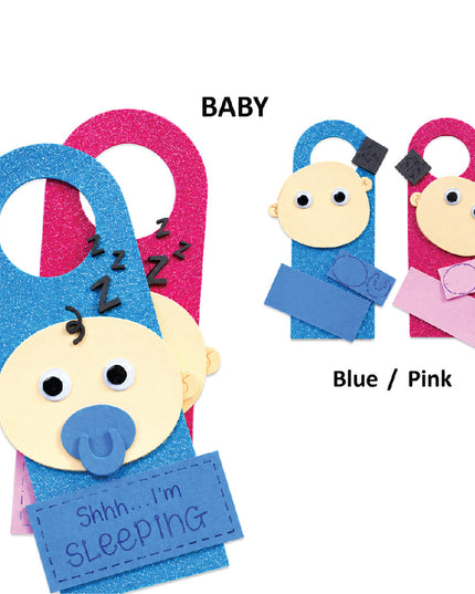 Craft Kit Foam - Doorhanger Baby Pink and Blue 2