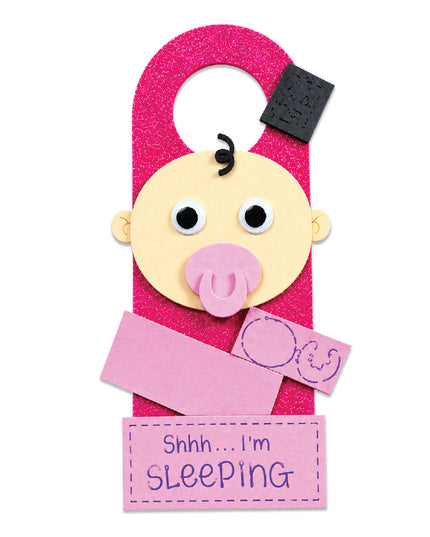 Craft Kit Foam - Doorhanger Baby Pink and Blue 6