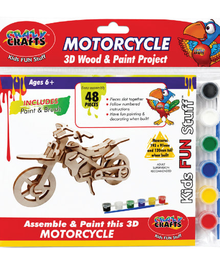 Craft kit - 3D Wood and Paint Set - Motorcycle 2