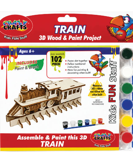 Craft kit - 3D Wood and Paint Set - Train 2