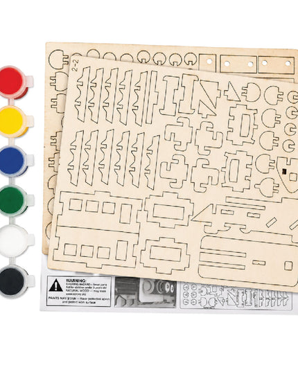 Craft kit - 3D Wood and Paint Set - Train 4
