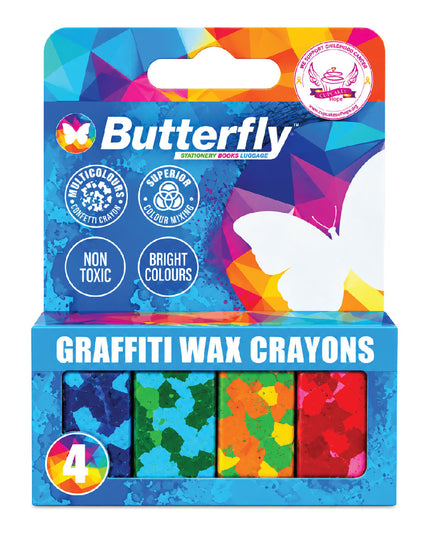 Crayons Wax Graffiti Pack of 4 7