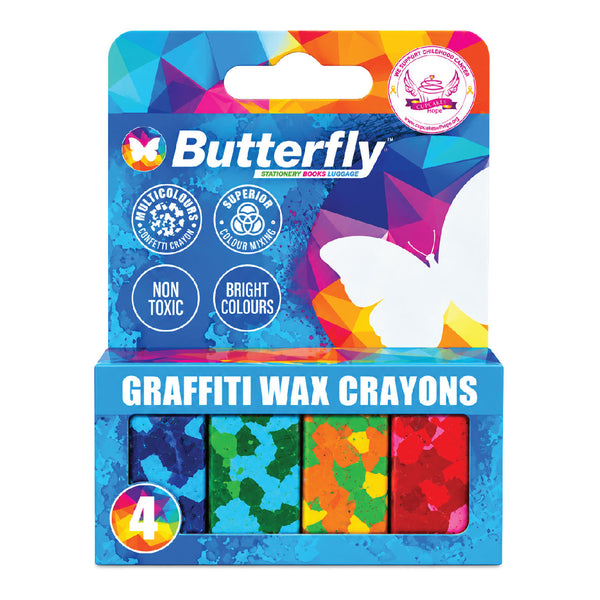 Crayons Wax Graffiti Pack of 4 7