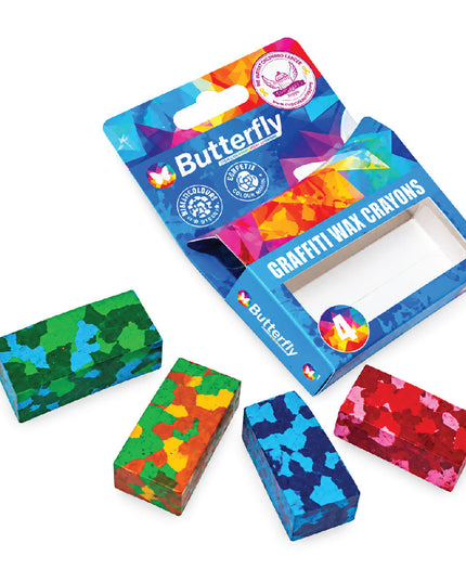 Crayons Wax Graffiti Pack of 4 9