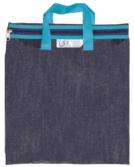 Denim Library Book Bag with Handles 35x30cm - Turquoise