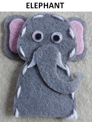 Craft Kit Felt Finger Puppet - Wild Elephant