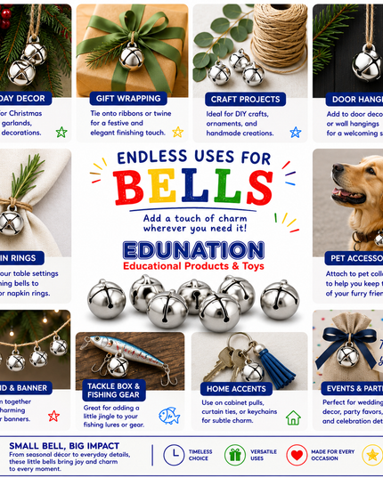 Bells Jingle Round 25mm - Silver each