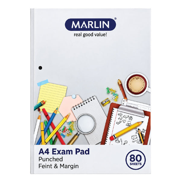 Exam Pad A4 80pg Punched