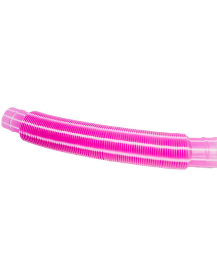A pink fidget pop-it tube with a ribbed texture.