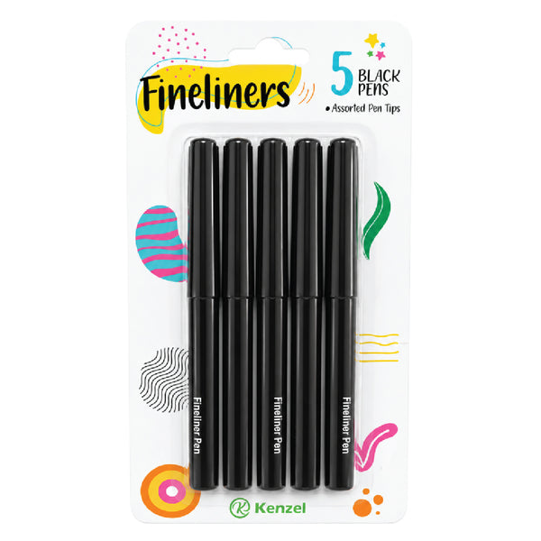Fineliner Pens Black FL005 5 Piece 1