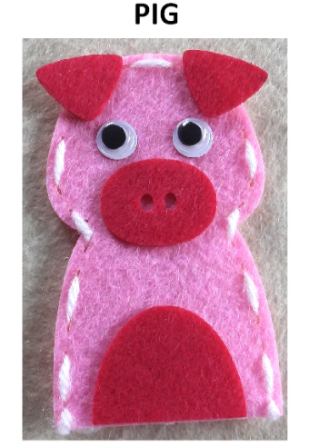 Craft Kit Felt Finger Puppet - Farm Pig