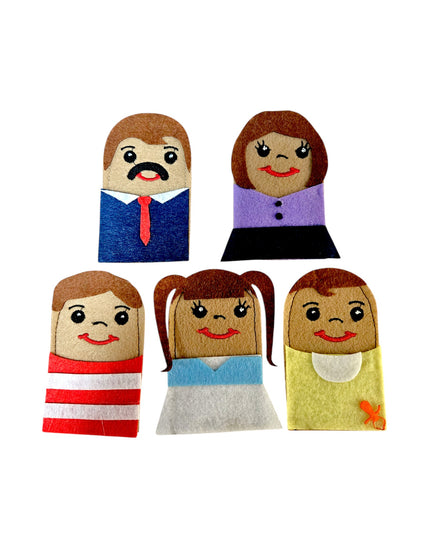 Finger Puppets set of 5 - Western Family