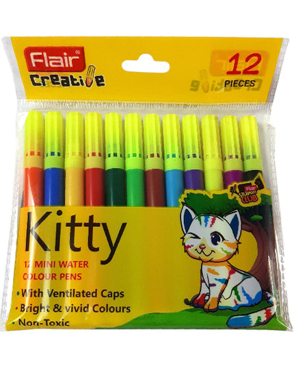 Flair Felt Tip Water Colour Pens Halve 12's