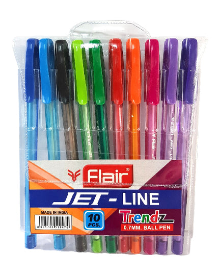 Flair Jet-Line Trendz Ballpoint Pen Assorted 10's Closed Package 1