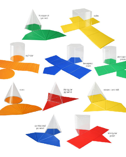 Geometric Solids with Folding Nets - 20 pieces 10cm