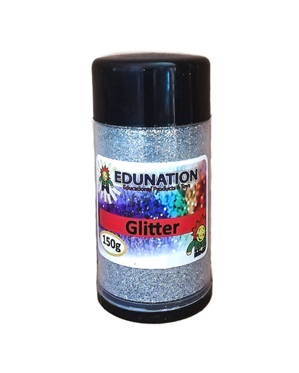 A silver glitter shaker