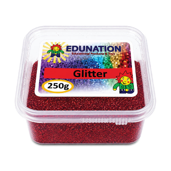 Glitter Tub 250g Red 2