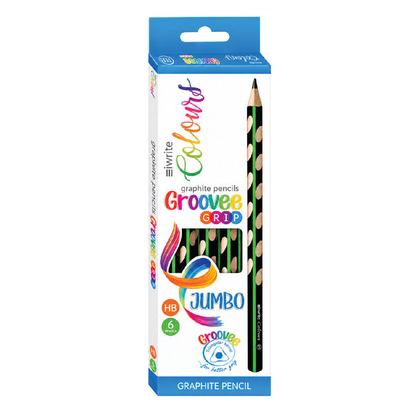 HB Pencil Groovee Grip Jumbo 6 Piece - Iwrite 2