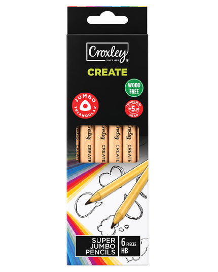 HB Super Jumbo Pencils 6 Piece - Croxley 2
