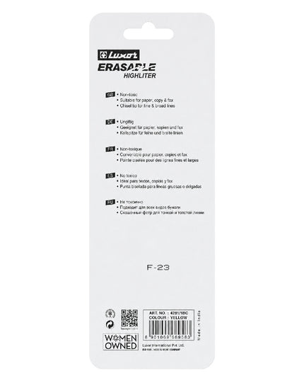 Highlighter Erasable - Yellow - Luxor 4