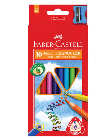 Jumbo Triangular Colour Pencils 10's - Faber Castell 1