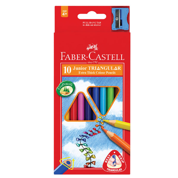 Jumbo Triangular Colour Pencils 10's - Faber Castell 1