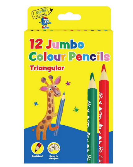 Jumbo Triangular Colour Pencils 12's - Bantex 1