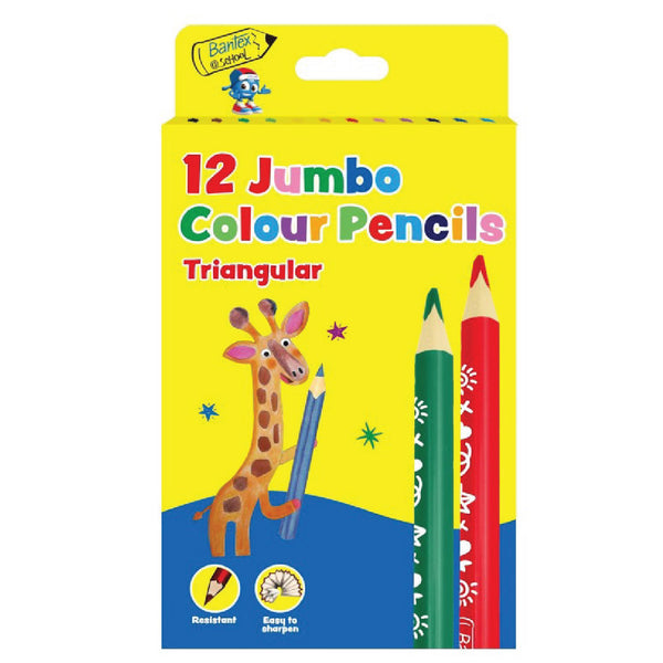 Jumbo Triangular Colour Pencils 12's - Bantex 1