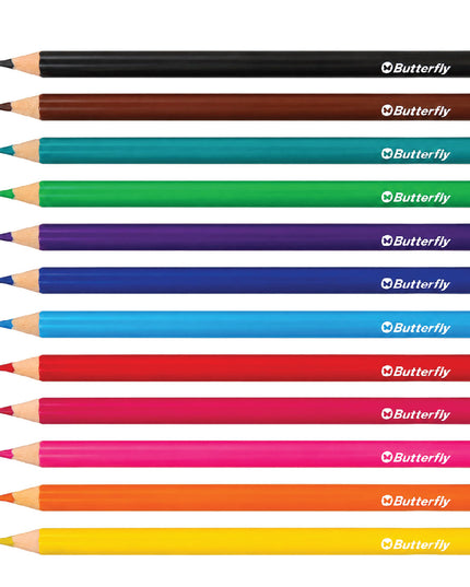 Jumbo Triangular Colour Pencils 12's - Butterfly 3