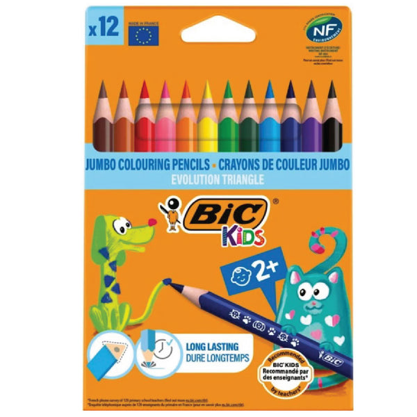 Jumbo Triangular Colouring Pencils 12's - BIC Kids 2