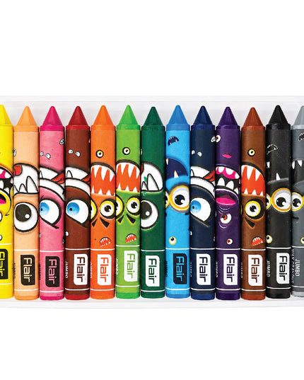 Jumbo Triangular Wax Crayons 12+1 - Flair Creative 4