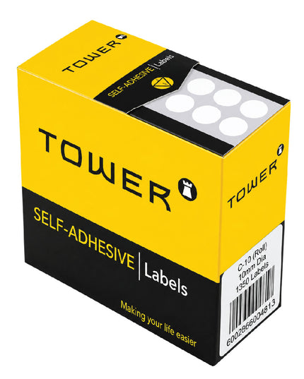 Labels - C10mm - Dot White - 1350's 4