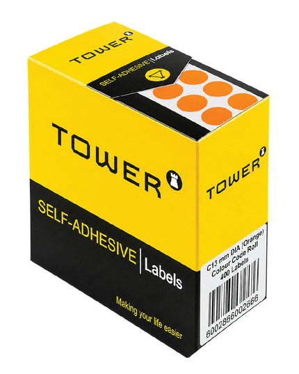 Labels - C13mm - Dot Orange - 400's 4