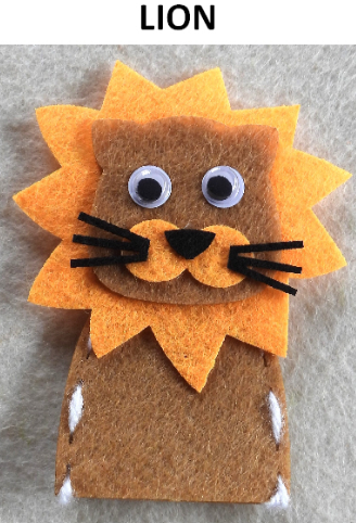 Craft Kit Felt Finger Puppet - Wild Lion