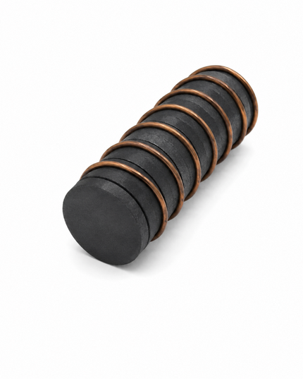 Magnet Round Self-Adhesive 15mm Black 10 Piece