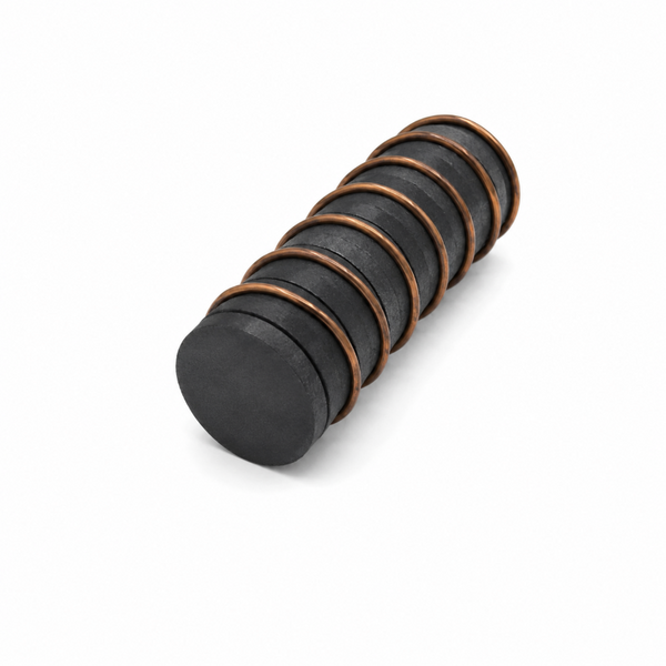 Magnet Round Self-Adhesive 15mm Black 10 Piece