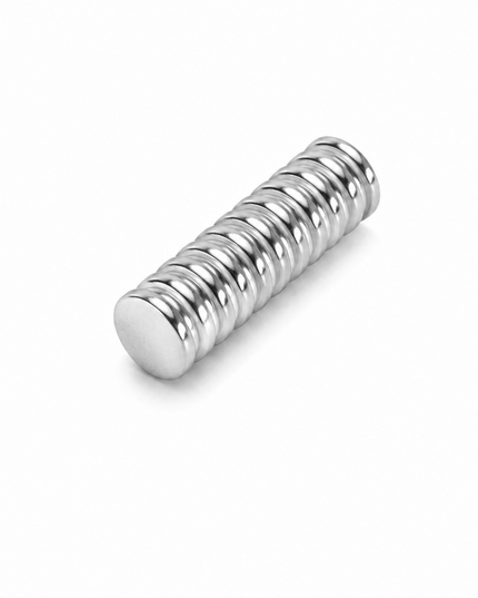 Magnet Round Single-Sided 12mm Nickel 15 Piece