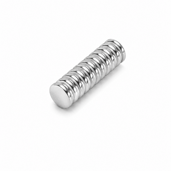 Magnet Round Single-Sided 12mm Nickel 15 Piece