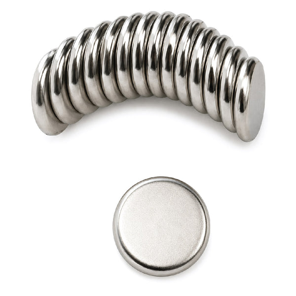 Magnet Round Single-Sided 12mm Nickel 15 Piece 2