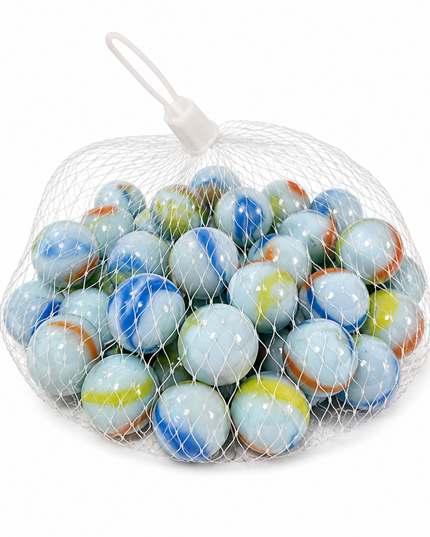Marbles Glass White 16mm 45 Piece