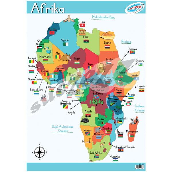 Muurkaart - Afrika 1