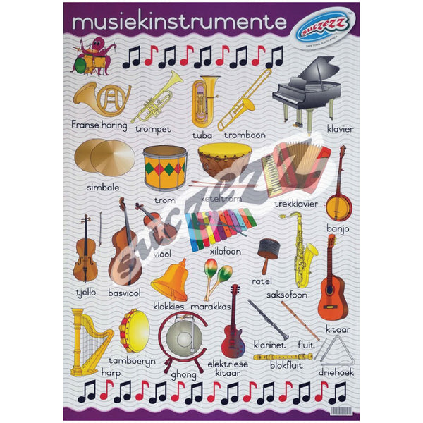 Muurkaart - Musiekinstrumente 1