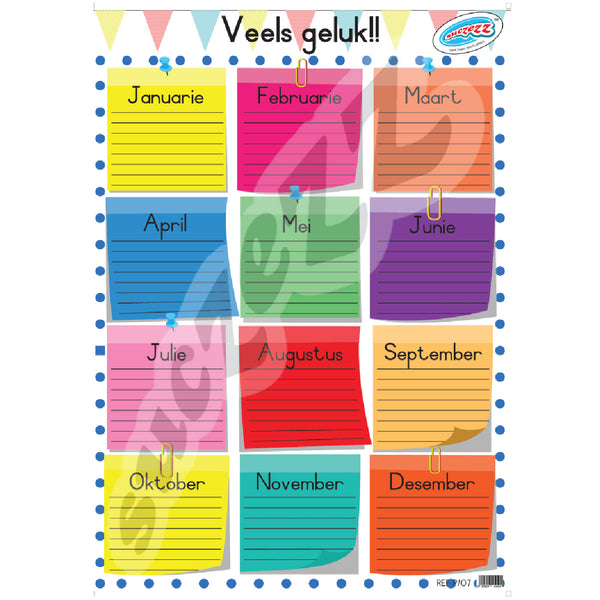 Muurkaart - Veels Geluk! 1