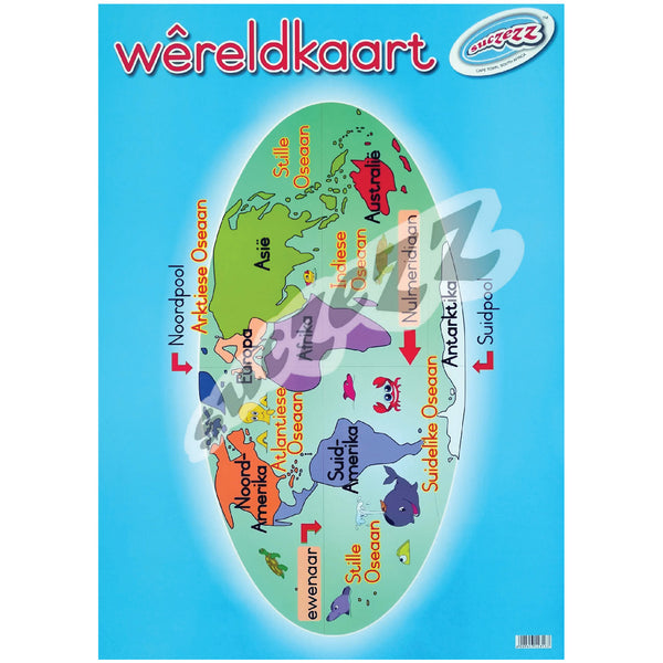 Muurkaart - Wereldkaart 1