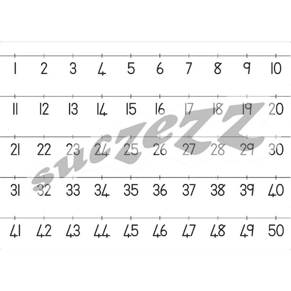 Number Lines 1-50 1