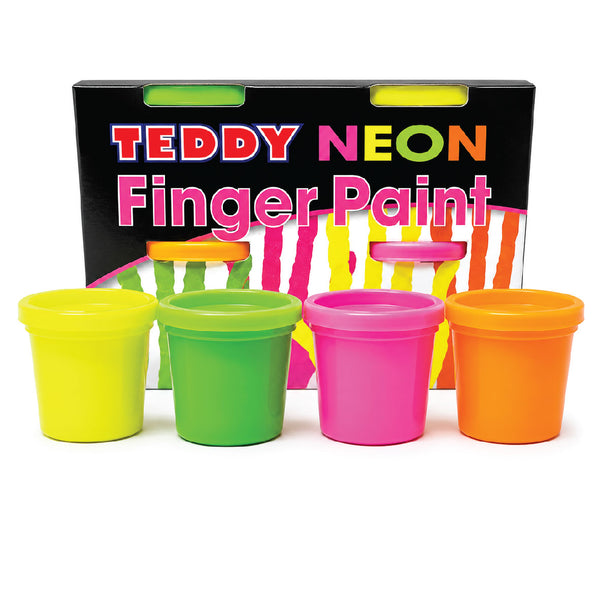 Paint Finger Kit Neon 4 x 100ml - Teddy 1