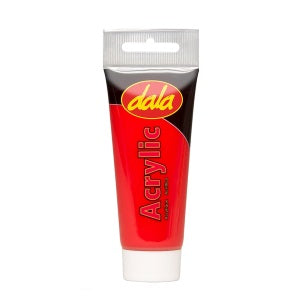 Red tube of Dala acrylic paint